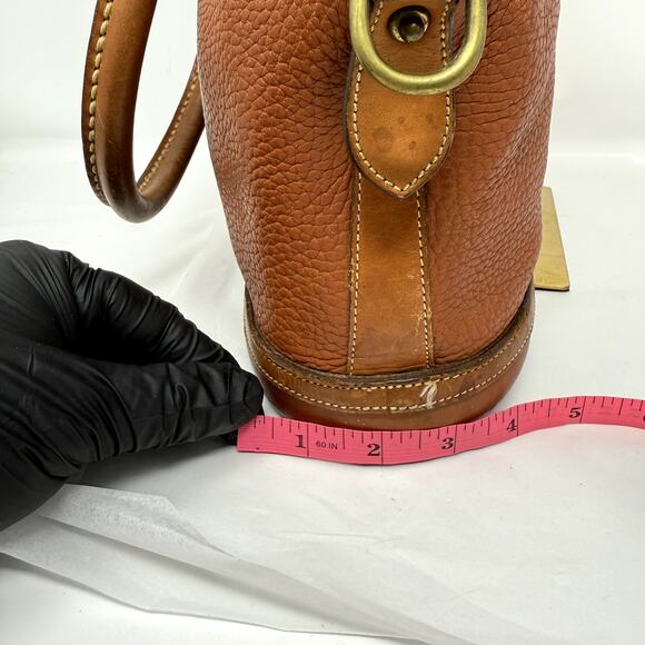 Dooney & Bourke Norfolk Bag Purse Brown Leather Double Handle VTG Durable - Picture 4 of 16